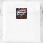 Drift Auto Burn-out Madness Drifter Powerslide Vierkante Sticker (Tas)