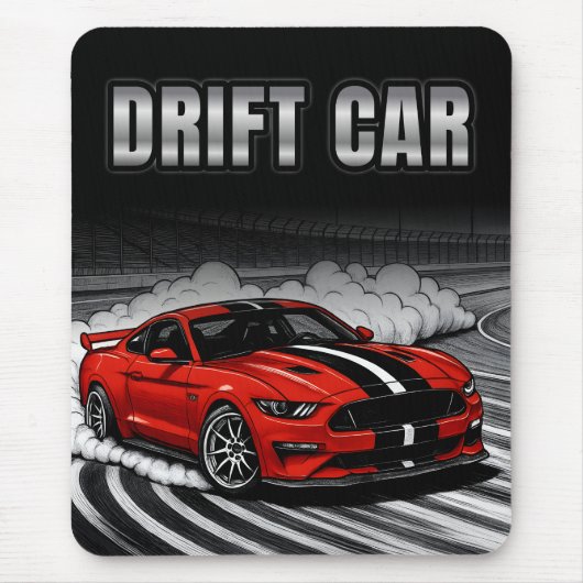 Drift Auto Rood Spier Muismat (Voorkant)