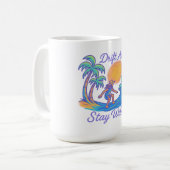 Drift Away & Stay Wild - Neon Surfer-vibes Koffiemok (Voorkant links)