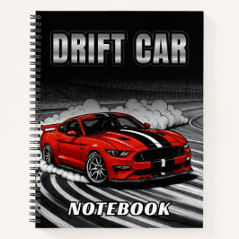 Drift Car Red Muscle Hardcover Spiral Notebook Notitieboek