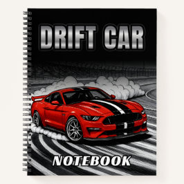 Drift Car Red Muscle Notebook Notitieboek