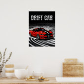 Drift Car Red Muscle Poster (Keuken)
