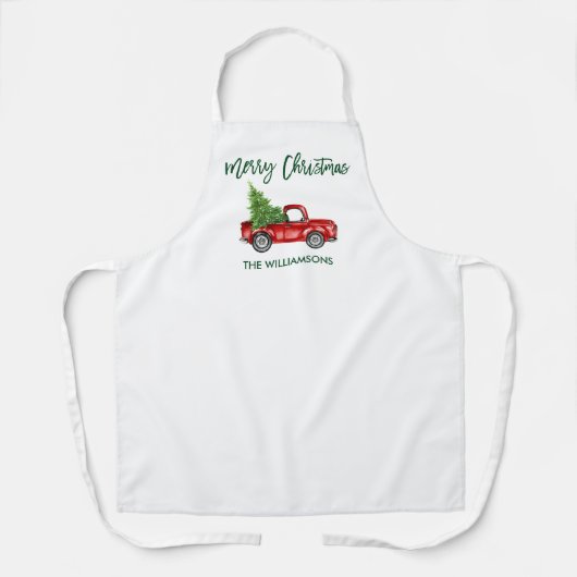 drift-kerstboom voor penseelscript (White) Schort (Voorkant)