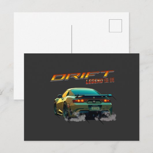 DRIFT LEGEND SUPRA MK4 - ANIME STIJL BRIEFKAART (Voorkant / Achterkant)