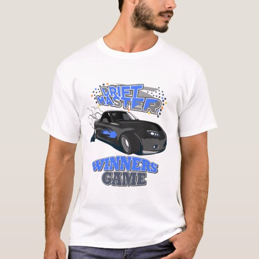 Drift Master zwarte auto T-shirt (Voorkant)