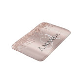 Drift Roos Gold Blush Glitter Name Monogram Badmat (Gekanteld)