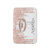 Drift Roos Gold Blush Glitter Name Monogram White Badmat (Voorkant Verticaal)