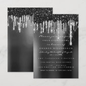 Drift Silver Black Sepia Bridal Woodland Wedding Kaart (Voorkant / Achterkant)