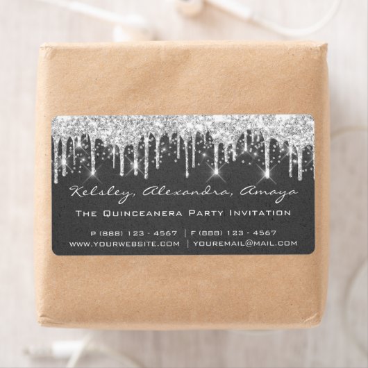 Drift Silver Confetti Bridal Sweet 16th Grey Kraft Etiket (Insitu)