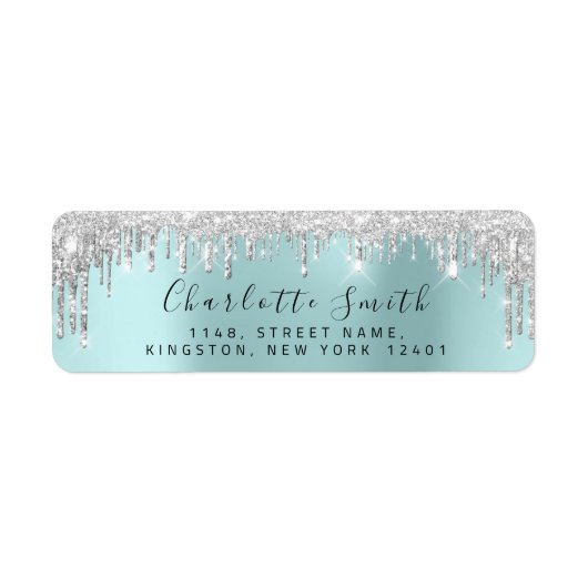Drift Silver Grey Royal Blue RSVP Bridal Etiket (Voorkant)