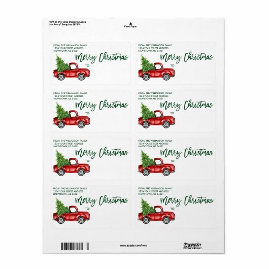  drift voor kerstgroen penseelscript etiket (Full Sheet)