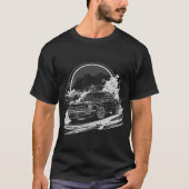 Drifting auto met rooksporen t-shirt (Voorkant)