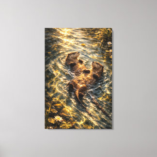 Drifting Together | Otter Art | Toile Tendue