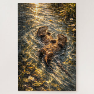 Drifting Together Rivierotter Kunst Puzzel