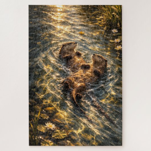 Drifting Together | Rivierotter Kunst | Puzzel (Verticaal)