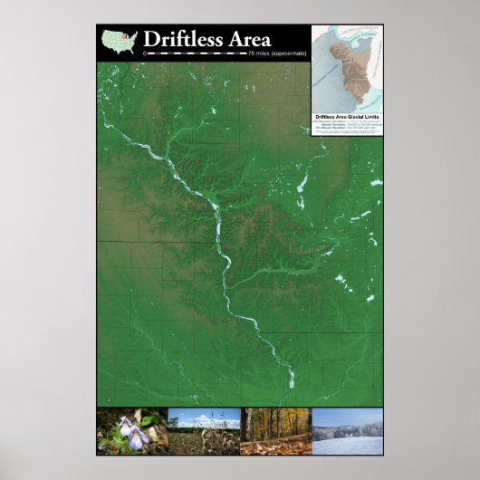Driftless Area Map Poster (24x36inch) (Voorkant)