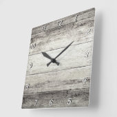 Driftwood achtergrond vierkante klok (Hoek)