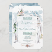 Driftwood Arbor Boho Beach Bruiloft Kaart (Voorkant / Achterkant)