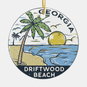 Driftwood Beach Georgia Keramisch Ornament