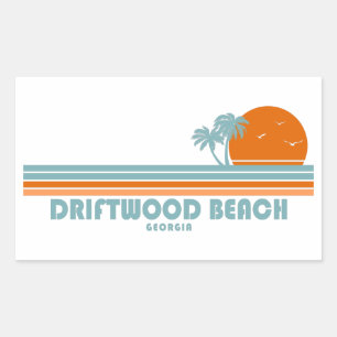 Driftwood Beach Georgia Sun Palm Trees Rechthoekige Sticker