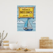 Driftwood Beach House poster van het pakbon van pa (Keuken)