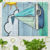 Driftwood Beach ontwerp Yacht Tea Towel. Theedoek (Gevouwen)
