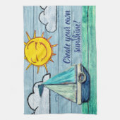 Driftwood Beach ontwerp Yacht Tea Towel. Theedoek (Verticaal)
