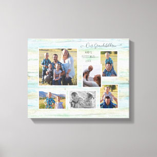 Driftwood Beach Onze kleinkinderen familie 6 foto' Canvas Afdruk