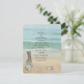 driftwood en zeemansbruiloft kaart (Staand voorkant)