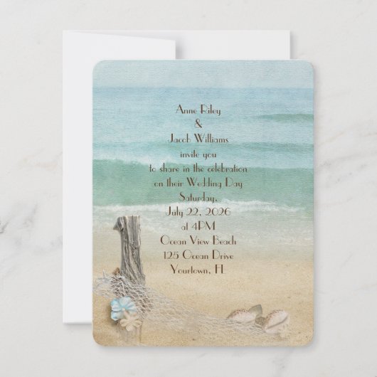 driftwood en zeemansbruiloft kaart (Voorkant)