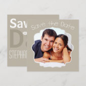 Driftwood Gele Foto Modern Save the Date (Voorkant / Achterkant)