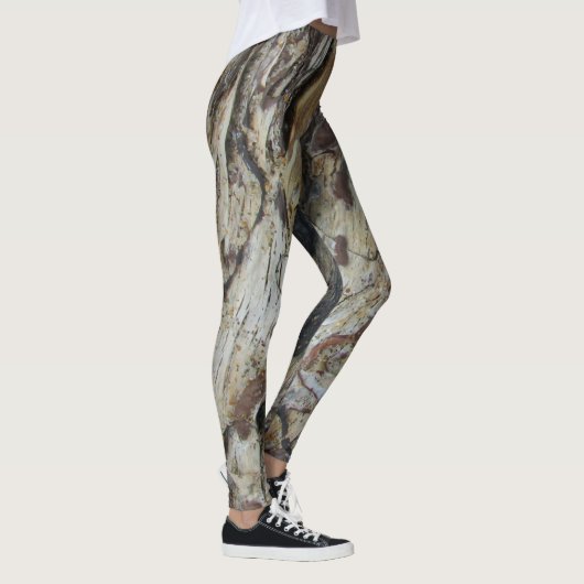 Driftwood Grain Pattern Foto Rustic Woodgrain Leggings (Rechts)