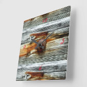 driftwood grijze planken Thunder_Cove Vierkante Klok (Hoek)