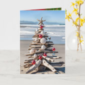Driftwood kerstboom kaart (Gele Bloem)