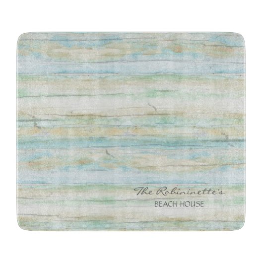 Driftwood Ocean Beach House Coastal Seashore Snijplank (Voorkant)