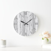 Driftwood patroon - grijs / grijs en wit grote klok (Huis)