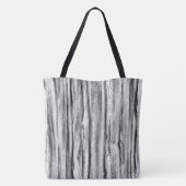 Driftwood patroon - zwart, wit en grijs tote bag (Achterkant)