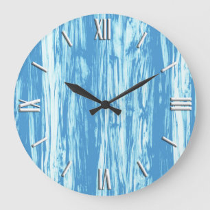 Driftwood pattern - ocean blue and white grote klok