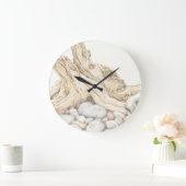 Driftwood & Pebbles in Coloured Pencil Wall Clock Grote Klok (Huis)