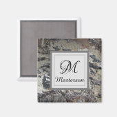 Driftwood Photo Beach Abstract Earth Tone Monogram Magneet (Voorkant / Achterkant)