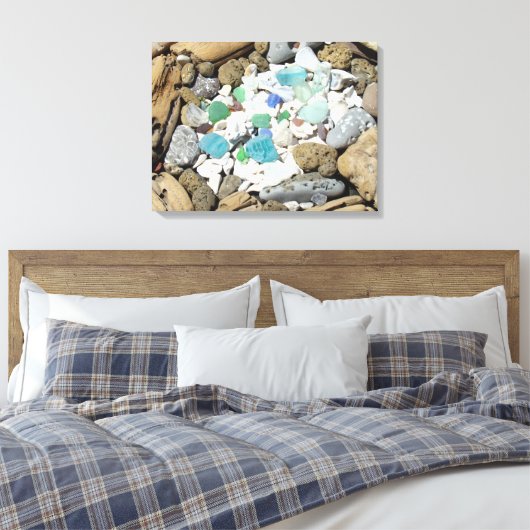 Driftwood Rock Garden Canvas art Seashells Beach (Insitu (Slaapkamer))