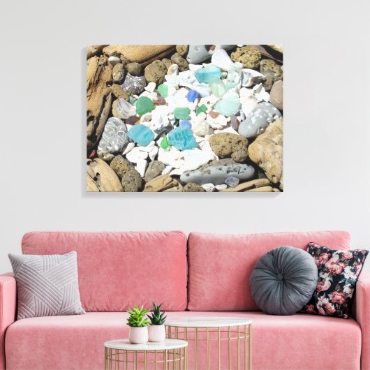 Driftwood Rock Garden Canvas art Seashells Beach (Insitu (Woonkamer))