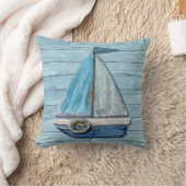 Driftwood strand ontwerp Yacht kussen. Kussen (Deken)