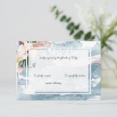 Driftwood Waterverf Beach Wedding RSVP Kaart (Staand voorkant)