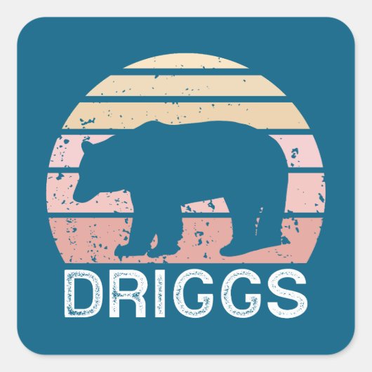 Driggs Idaho Retro Beer Vierkante Sticker (Voorkant)