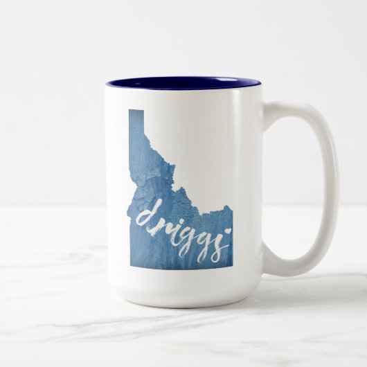 Driggs Idaho Wood Grain Tweekleurige Koffiemok (Rechts)