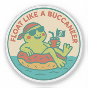 Drijf als een boekanierkikker sticker