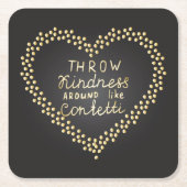 Drijf de Confetti rond Vierkante Kartonnen Onderzetter (Voorkant)