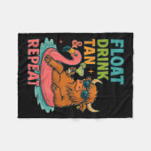 Drijf Drink Bruin Herhaal Zomer Zwembad Pret Fleece Deken (Voorkant (Horizontaal))