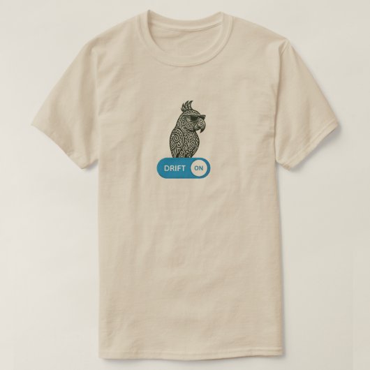 Drijf mee met één koele papegaai t-shirt (Design voorkant)
